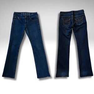 VTG Y2K dELiA*s Reese Dark Indigo Wash Boot Cut Jeans size 3/4
